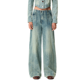 饰门板直口裤 N·MORE设计师品牌 奶油白不对称装