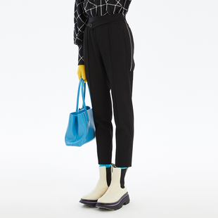 松紧锥口瘦腿九分裤 隐秘黑经典 秋冬 N·MORE设计师品牌