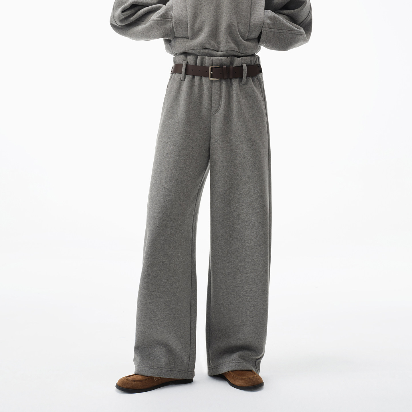 NMORE设计师品牌 26春季新款 腰带装饰加绒卫裤,女装/女士精品,卫裤,淘宝优惠券,粉丝福利购,淘宝优惠卷