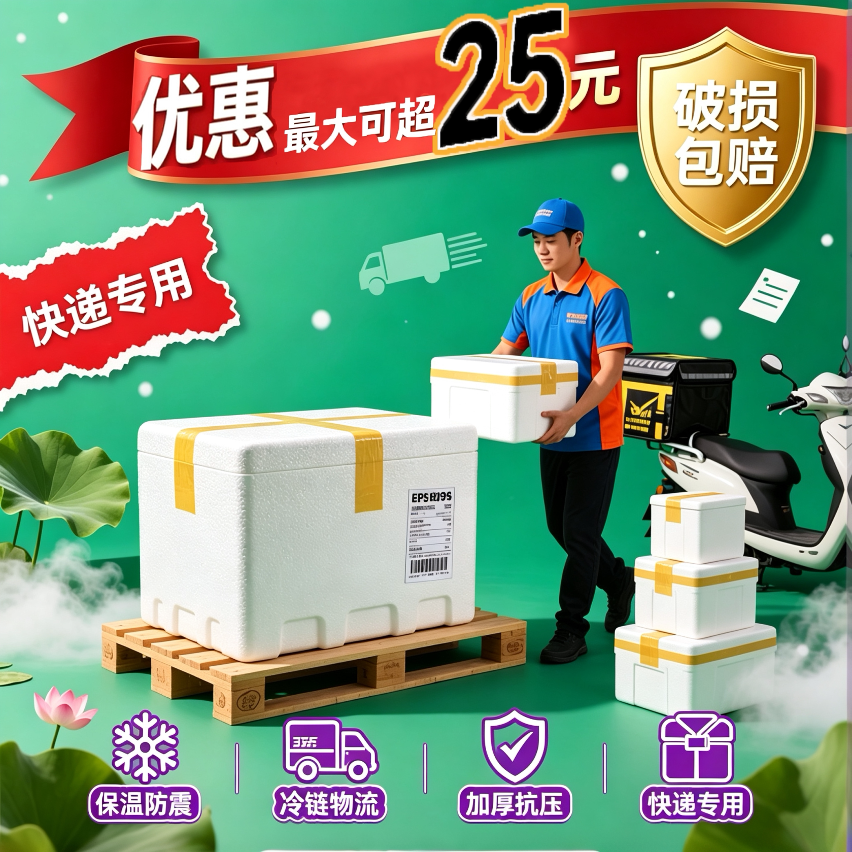 长诚加厚邮政快递保温泡沫箱