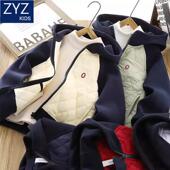 男童冬季 中大童男孩潮流百搭连帽外套衣 加厚防风保暖棉服2025新款