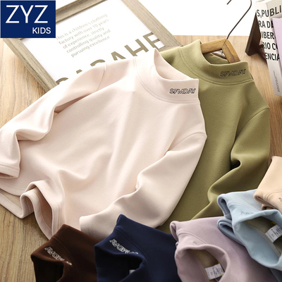 男童冬款半高领打底衫蚕丝羊绒潮