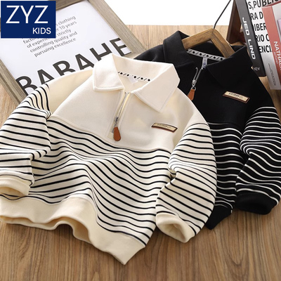 男童加绒卫衣冬季2025新款polo衫