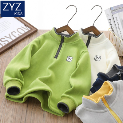 男童冬季双面绒卫衣洋气加绒保暖