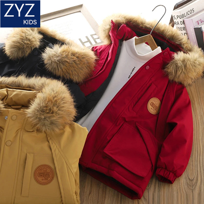 男童冬款加厚保暖连帽棉服外套潮