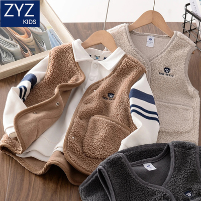 男童冬季奥粒绒加绒加厚保暖马甲