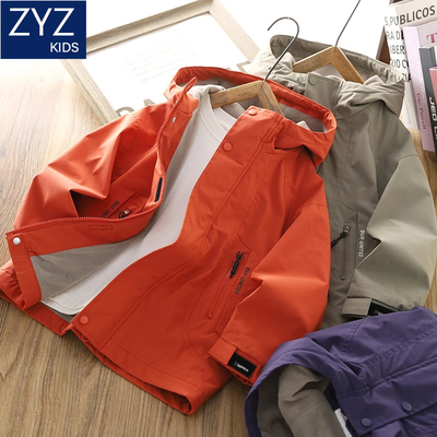 男童秋冬加绒加厚保暖连帽外套潮