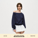 空气感宽松简约不规则设计上衣 卫衣 PUKI 两穿斜肩基础款