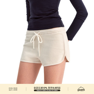 PUKI 经典中低腰运动短裤 重磅卫衣料弹力休闲舒适慵懒卫裤