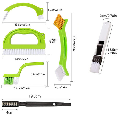 跨境6件套灌浆清洁刷尼龙刷瓷砖接缝6合1清洁刷罐浆刷瓷砖缝隙清