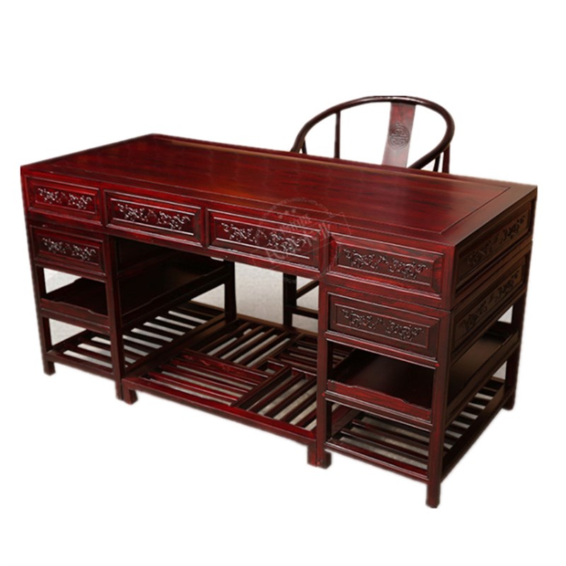 现货中医馆诊桌书画桌案仿古榆木办公桌椅诊断桌中医实木桌椅