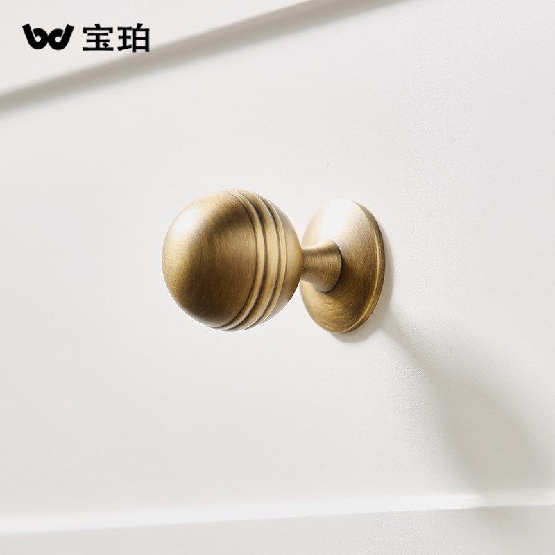 复古铜色轻奢衣柜门把手仿古极简橱柜家具五金法式圆黄铜抽屉拉手,基础建材,小拉手,淘宝优惠券,粉丝福利购,淘宝优惠卷