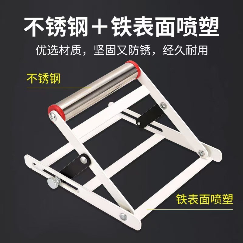 切割机托料架长料支撑架升降可调滚轮支架可调尺寸不锈钢管可折叠