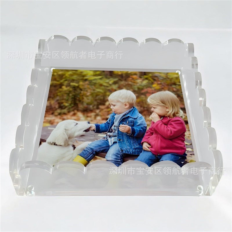 新品 Scalloped Acrylic Tray 透明扇形亚克力托盘相框水果盘