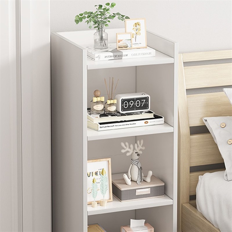小型书架置物架落地家用迷你卧室床头收纳储物柜客厅窄夹缝矮书柜