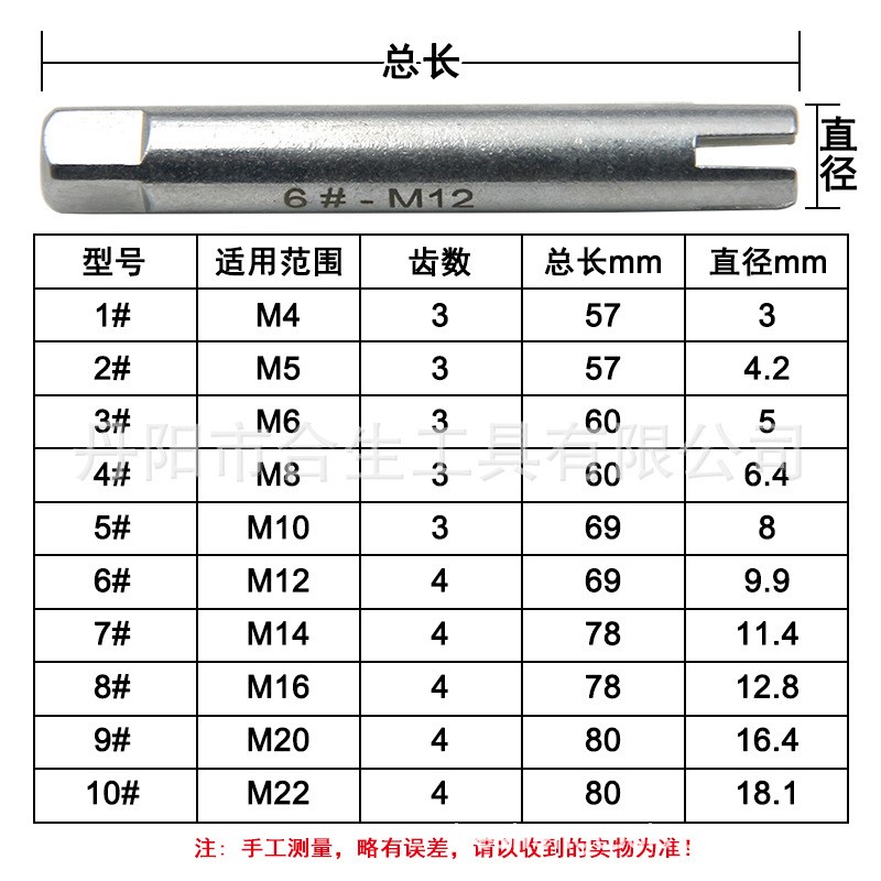 10pc断头丝锥取出器 M4-M22手用取丝器断丝攻反牙丝锥工具套装