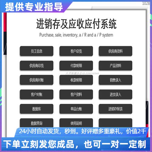 原创设计进销存及应收应付系统EXCEL表格WPS系统定制