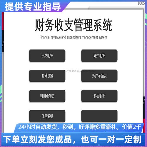 原创设计财务收支管理系统EXCEL表格WPS系统定制