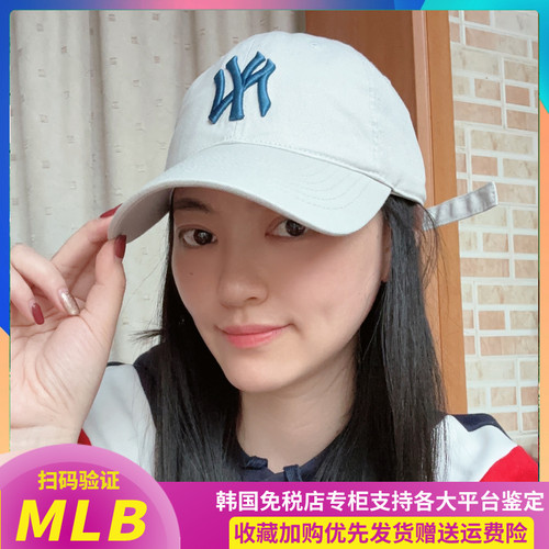 热门MLB棒球帽防晒春夏CP77软顶帽子女CHE韩代炭灰NY韩国正品CP66