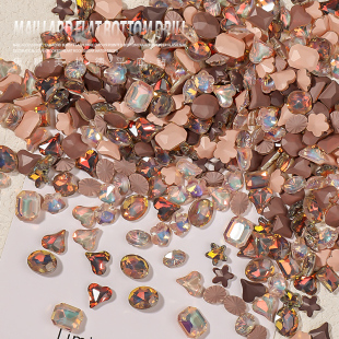 美甲饰品网红美拉德风美甲钻异形钻小钻秋冬流行混装穿戴甲指甲钻