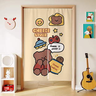 新款卡通卧室门帘防隐私遮挡半帘厨房卫生间儿童房门口隔断帘家用