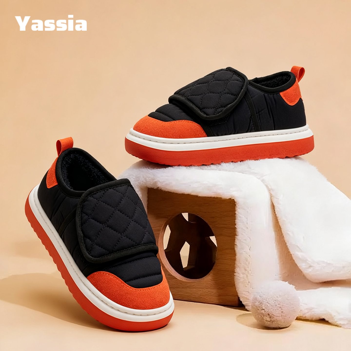 亚束步云棉鞋加绒加厚棉拖鞋男款防寒防水防滑冬季保暖鞋情侣款女