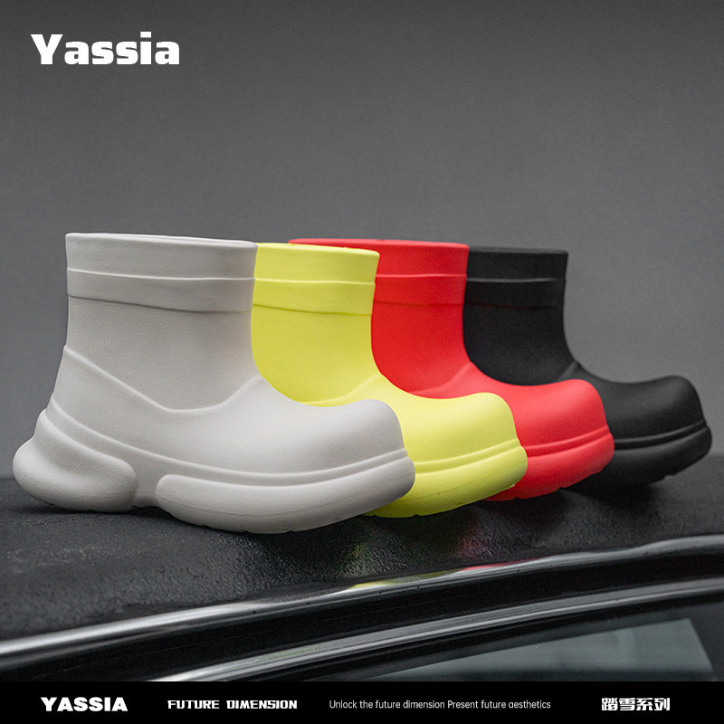 亚束时尚百搭靴子女士款可外穿防滑防水雨鞋厚底增高女式成人水鞋