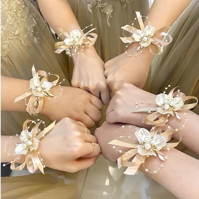 结婚伴娘团新娘手花手腕花