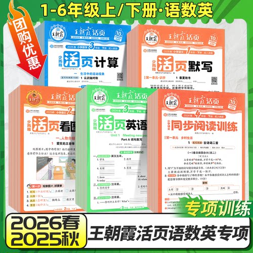 2026春王朝霞小学活页默写计算