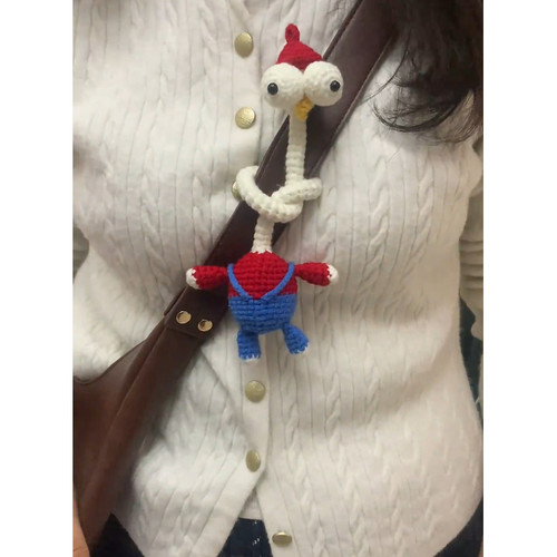 手工DIY长脖咕咕鸡钩织毛线编织包包挂件搞怪手工钩针材料包