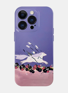 骏马与自由适用iphone17promax手机壳苹果16保护外壳小米15pro紫色nova14Reno13亮面菲林软套12华为mate70p80