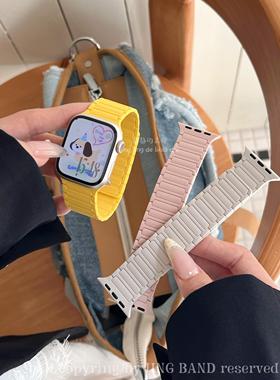 磁吸款硅胶彩色系适用10代applewatch9s87苹果手表SE静静的表带