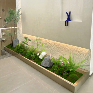 花尔仿真绿植花槽苔藓造景定制室内过道仿生蕨类植物盆景摆件装饰