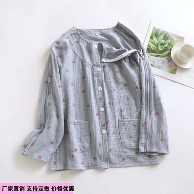 秋纯棉易穿脱专用护理服骨折偏瘫卧床针灸透析方便穿脱PICC上衣裤