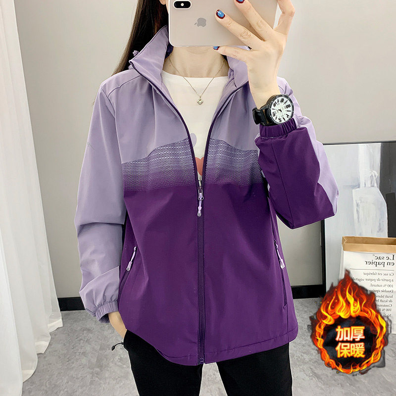 探序者加绒加厚女冲锋衣冬季