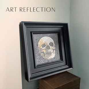 复古马赛克装饰画陶瓷手工骷髅拼画中古风个性摆画咖啡店卧室挂画