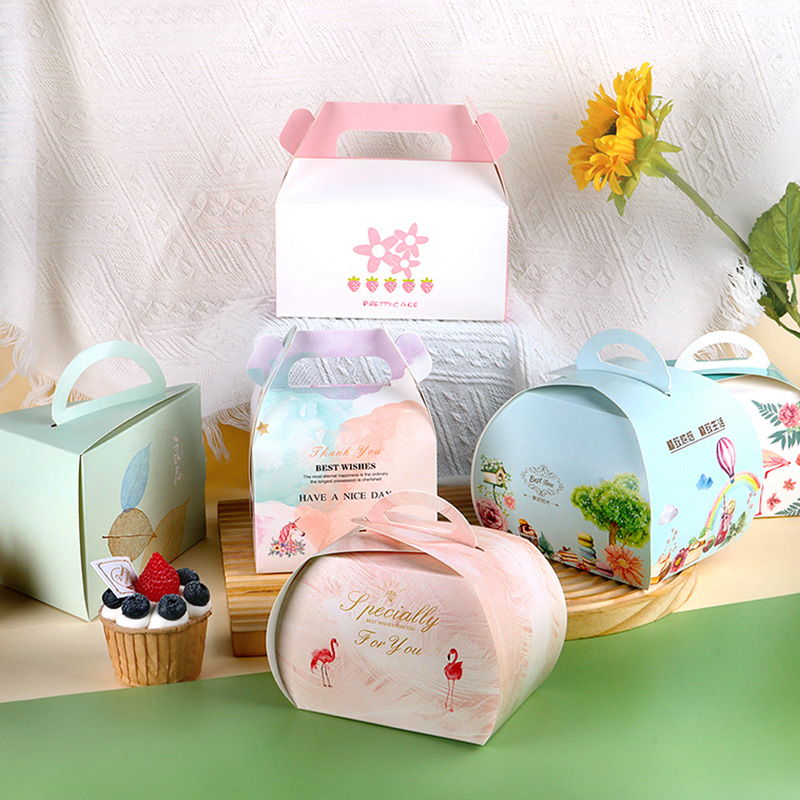 手提蛋糕卷慕斯西点包装盒