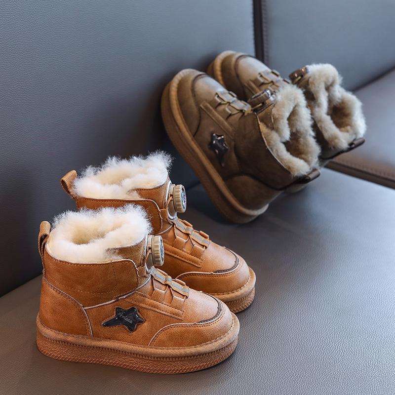 2024冬季雪地鞋真皮加厚女童短靴