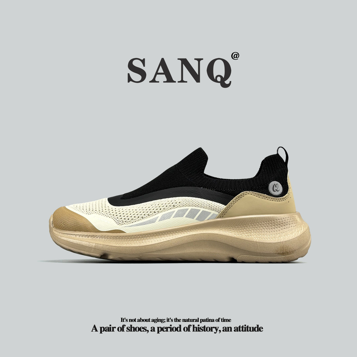 外贸运动鞋软底透气一脚蹬健步鞋