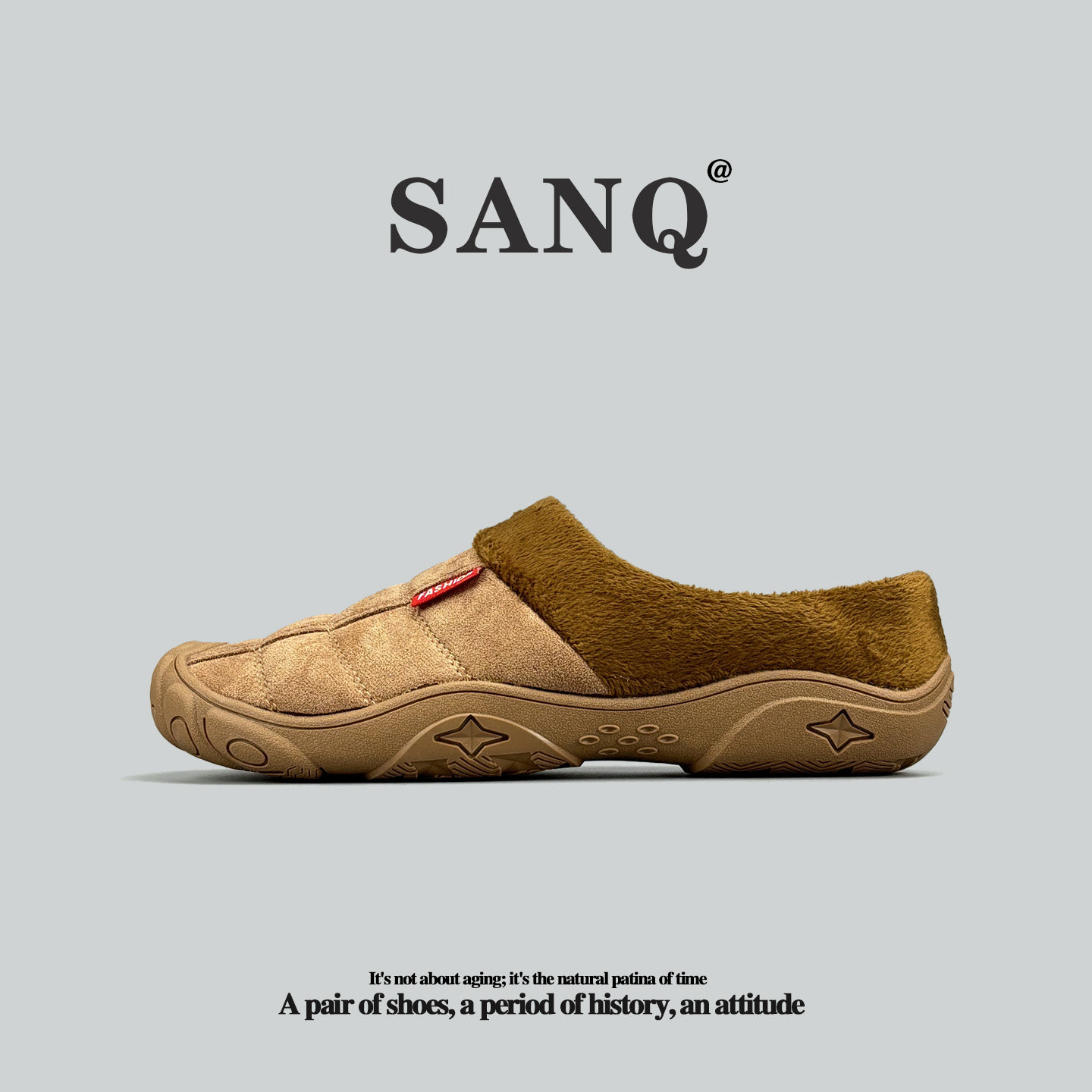 外贸棉鞋绒面防水居家半拖鞋