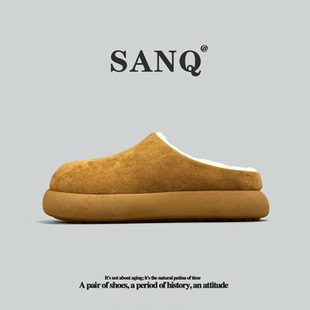 居家户外休闲鞋 外贸高档美国单勃肯棉鞋 冬季 半拖鞋 加绒保暖情侣款