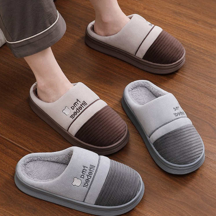 棉拖鞋男士秋冬季2025新款室内家居厚底保暖加厚毛毛绒棉拖女冬天
