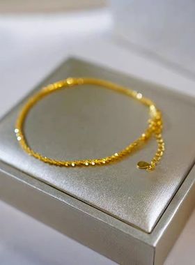 碎金子手链女轻奢简约手环精致百搭小众设计感不掉色波光粼粼素链