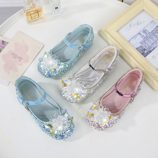 高档儿童公主高跟皮鞋小孩子女童鞋2025年秋季新款中小学生演出鞋