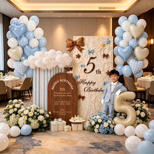 焦糖氛围周岁生日场景布置装饰快乐仪式感小女孩kt板韩系宝宝宴