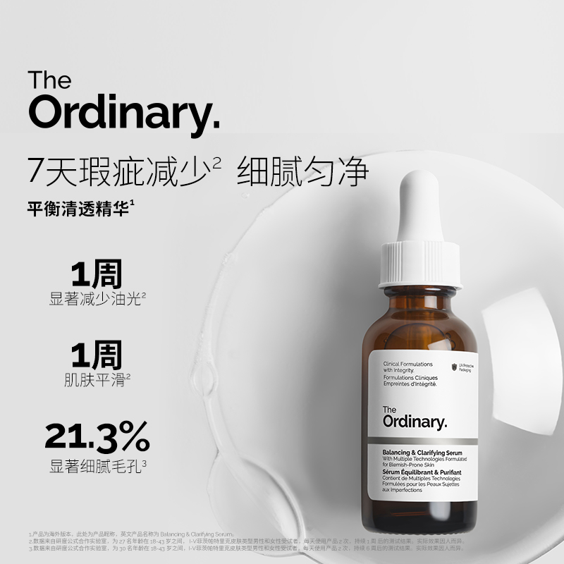 The Ordinary 平衡清透精华30ml温和净肤 面部净肤精华液
