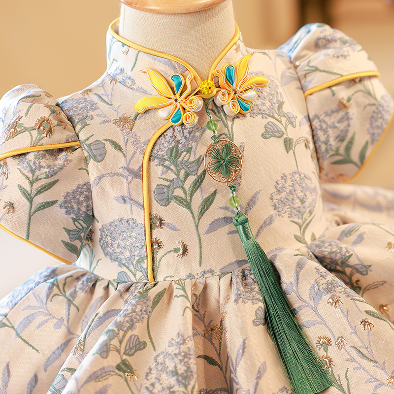 卓越江南中国风周岁女宝宝礼服夏