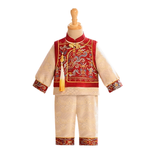 周岁礼服男宝夏季新款男童拜年服抓周唐装新中式宝宝衣服汉服国风
