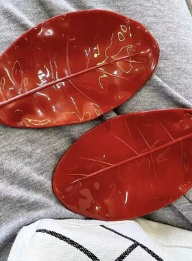 婚礼红色皂盒创意树叶肥皂盒卫生间沥水架香皂置物架免打孔肥皂盒