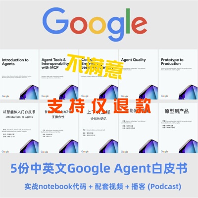 5册中英文谷歌Agent白皮书+配套Agent课程+notebook代码agent教程